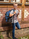 BAAGL  Blaues 3er Set skate structure: Rucksack, Mäppchen, Tasche Baagl