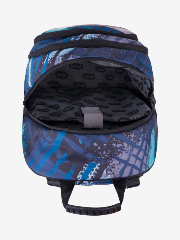 BAAGL  Blaues 3er Set skate structure: Rucksack, Mäppchen, Tasche Baagl