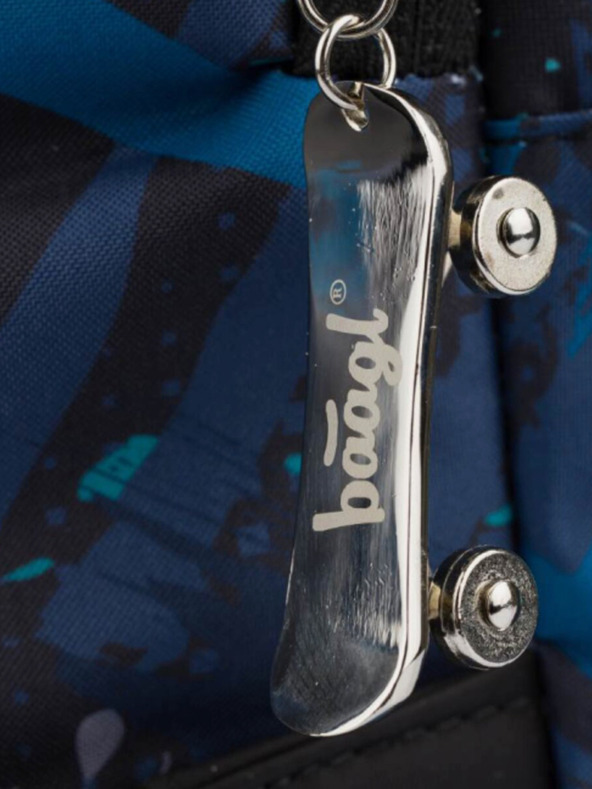 BAAGL  Blaues 3er Set skate structure: Rucksack, Mäppchen, Tasche Baagl