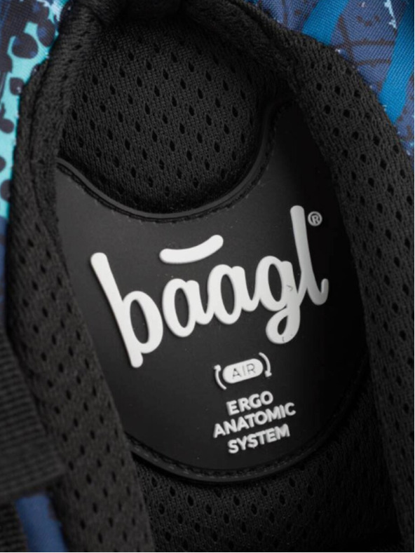 BAAGL  Blaues 3er Set skate structure: Rucksack, Mäppchen, Tasche Baagl