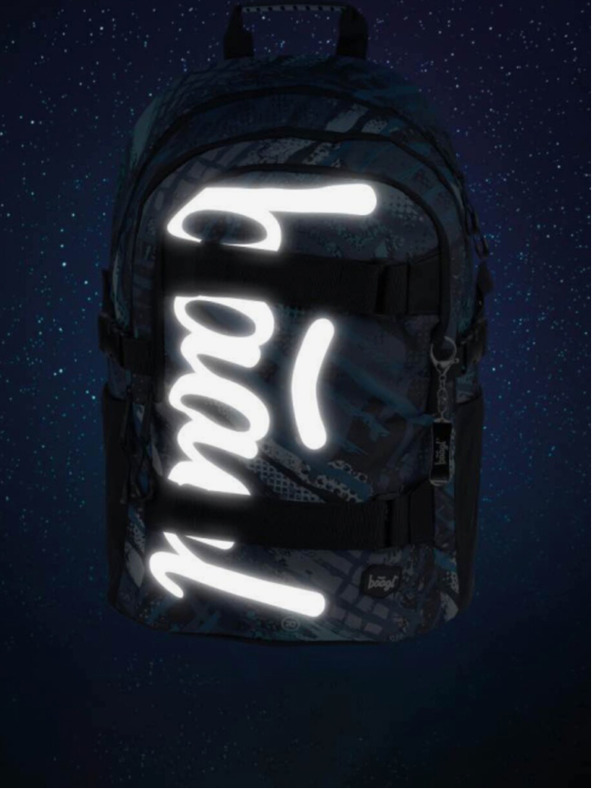 BAAGL  Blaues 3er Set skate structure: Rucksack, Mäppchen, Tasche Baagl