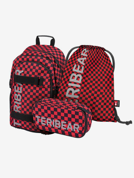BAAGL  Schwarzes Schulset Skate Rucksack, Mäppchen und Tasche Baagl Teribear
