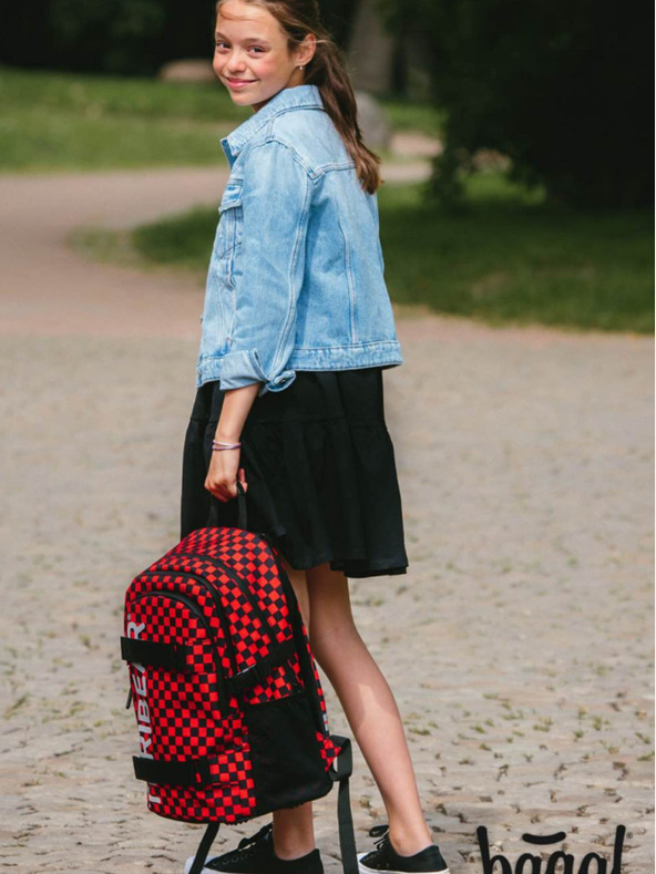 BAAGL  Schwarzes Schulset Skate Rucksack, Mäppchen und Tasche Baagl Teribear