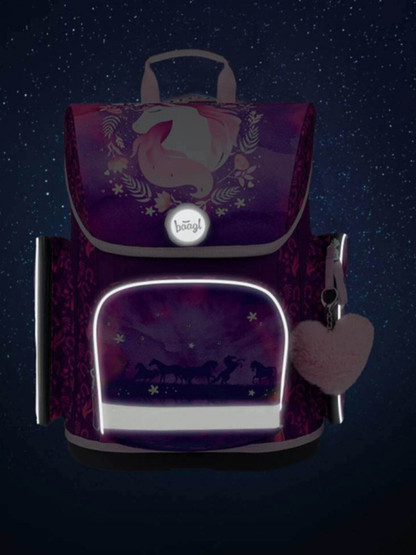 BAAGL  Lila Schulset Ergo - Aktentasche, Federmäppchen, Tasche Baagl Horse