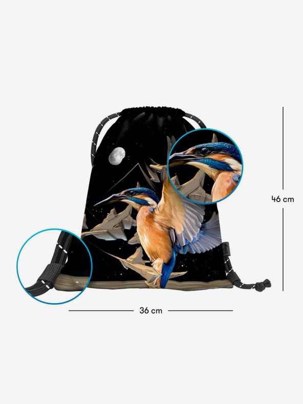 BAAGL  Schwarze Tasche Baagl eARTh - Eisvogel von Caer8th