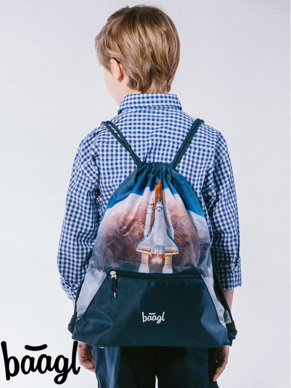BAAGL  Blaues Schulset - Aktentasche, Federmappe, Tasche Baagl Shelly Space Shuttle