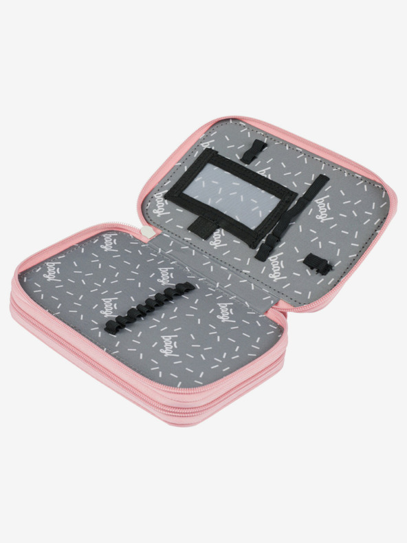 BAAGL  Weißes Schulset - Aktentasche, Federmäppchen, Tasche Baagl Shelly Raccoon