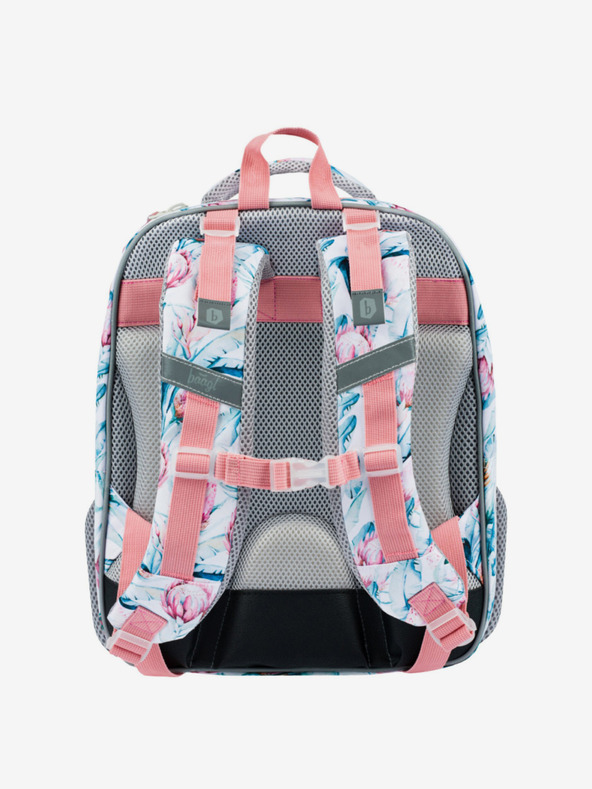 BAAGL  Weißes Schulset - Aktentasche, Federmäppchen, Tasche Baagl Shelly Raccoon