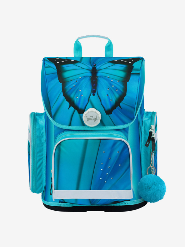 BAAGL  Blaues Schulset Ergo - Aktentasche, Federmäppchen, Tasche Baagl Butterfly