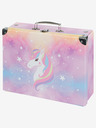 BAAGL  Rosa faltbarer Schulranzen mit Beschlägen Baagl Rainbow Unicorn