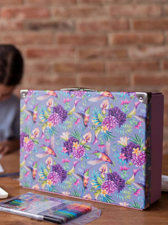 BAAGL  Violette Faltschultasche mit Beschlägen Baagl Hummingbird