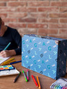BAAGL  Blaue Faltschultasche mit Beschlägen Baagl Logo