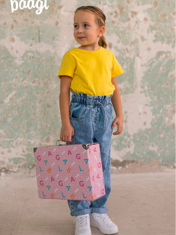 BAAGL  Rosa Schulmappe mit Beschlägen Baagl Logo