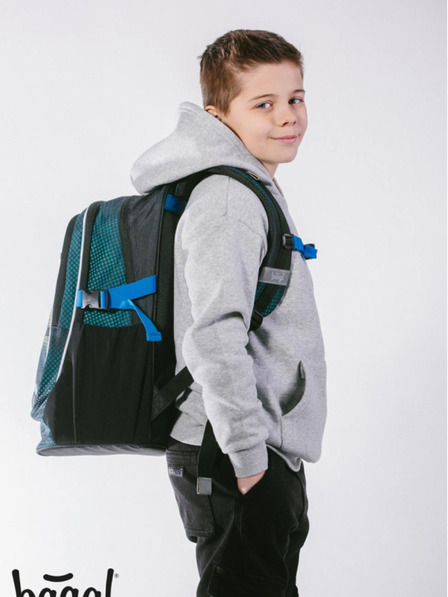 BAAGL  Grünes Schulset Core - Rucksack, Mäppchen, Tasche Baagl Fußballer
