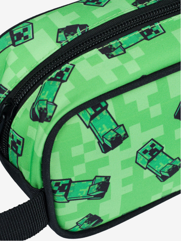 BAAGL  Grünes Schulset - Mäppchen, Tasche Baagl Minecraft 2 Creeper