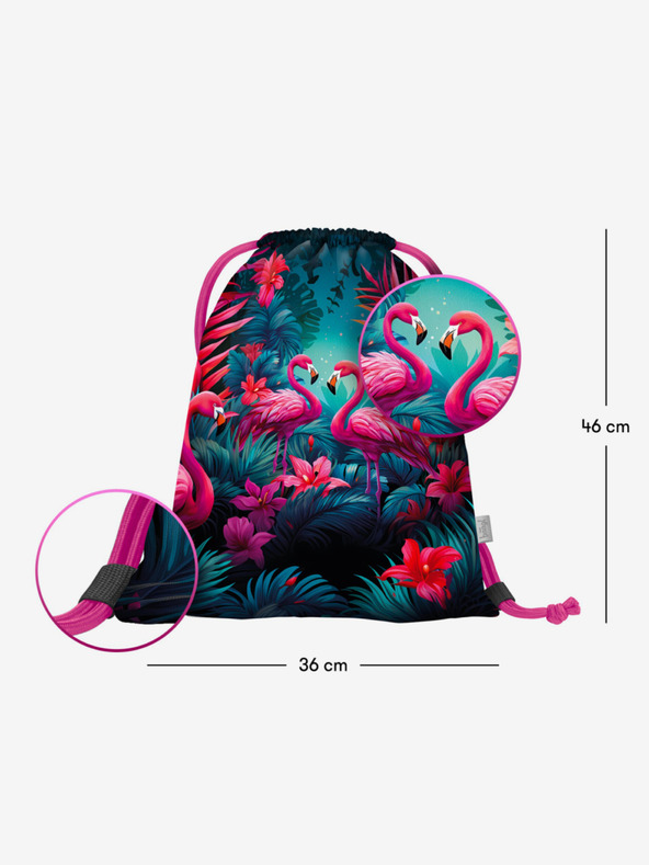 BAAGL  Pinkes Ergo-Schulset - Aktentasche, Federmäppchen, Tasche Baagl Flamingos