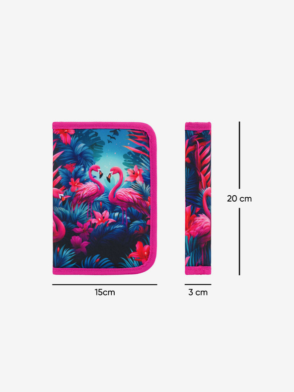 BAAGL  Pinkes Ergo-Schulset - Aktentasche, Federmäppchen, Tasche Baagl Flamingos