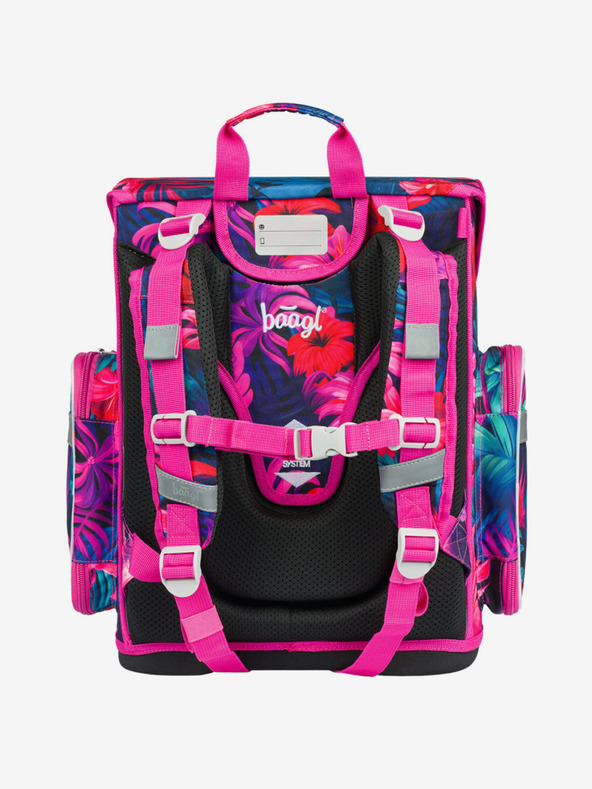 BAAGL  Pinkes Ergo-Schulset - Aktentasche, Federmäppchen, Tasche Baagl Flamingos