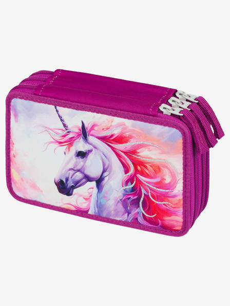 BAAGL  Lila Schulmäppchen dreistöckig Baagl Unicorn Kingdom