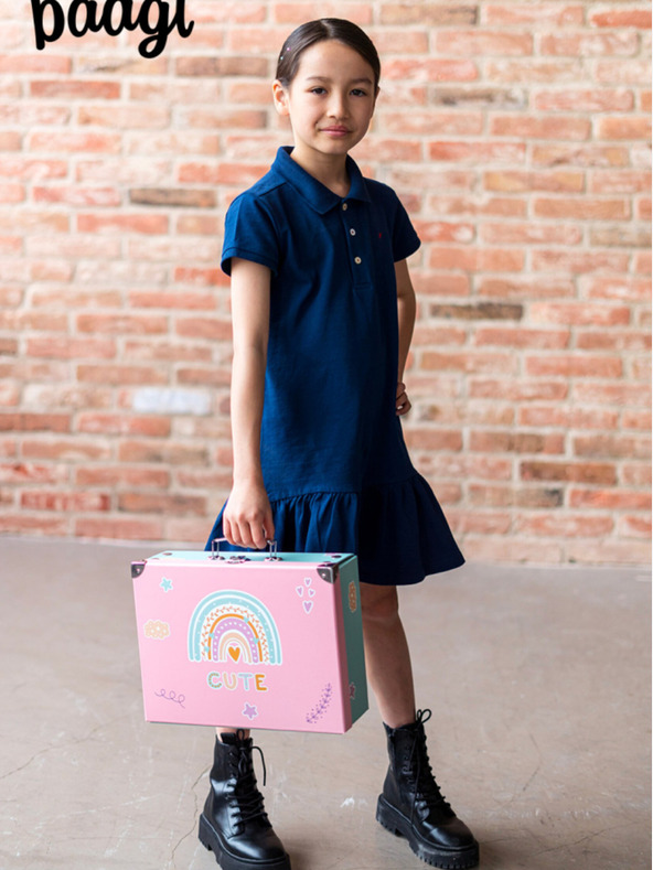 BAAGL  Rosa Schulranzen mit Beschlägen Baagl Rainbow