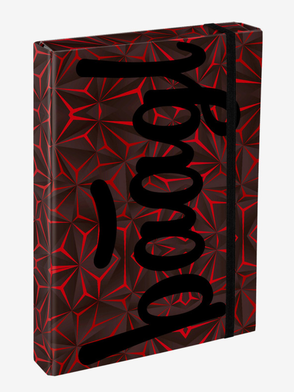 BAAGL  Schwarze Schulhefte A4 Baagl Jumbo Red Polygon