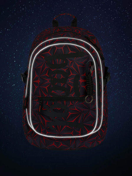 BAAGL  Schwarzer Schulrucksack Baagl Core Red Polygon
