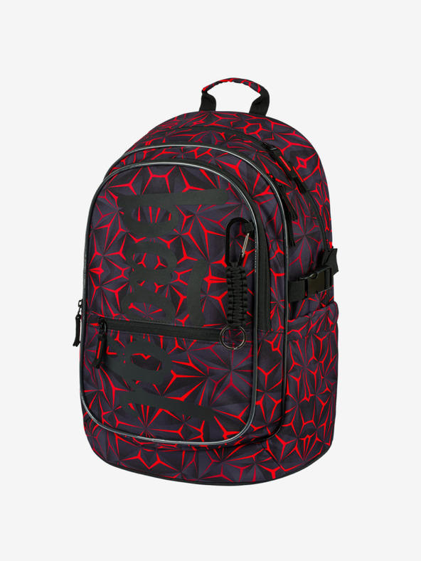 BAAGL  Schwarzer Schulrucksack Baagl Core Red Polygon