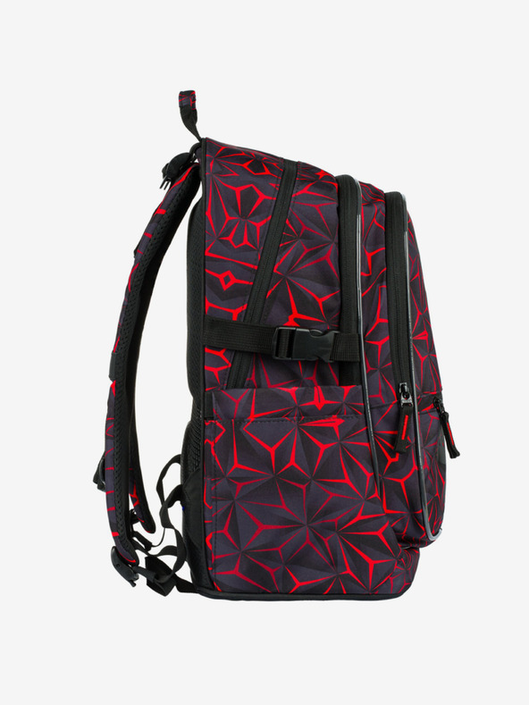 BAAGL  Schwarzer Schulrucksack Baagl Core Red Polygon