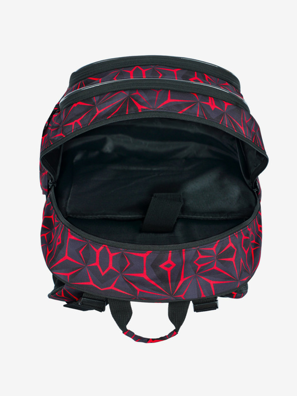 BAAGL  Schwarzer Schulrucksack Baagl Core Red Polygon