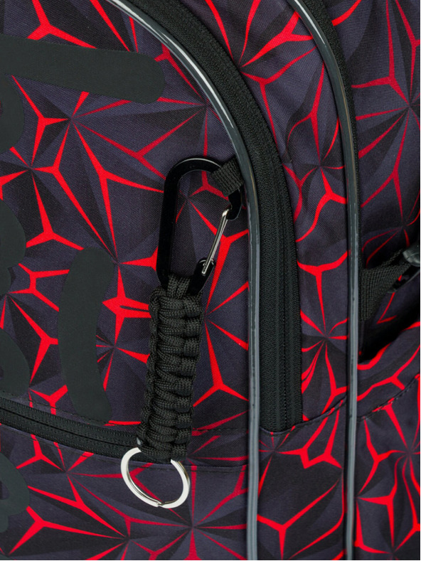 BAAGL  Schwarzer Schulrucksack Baagl Core Red Polygon