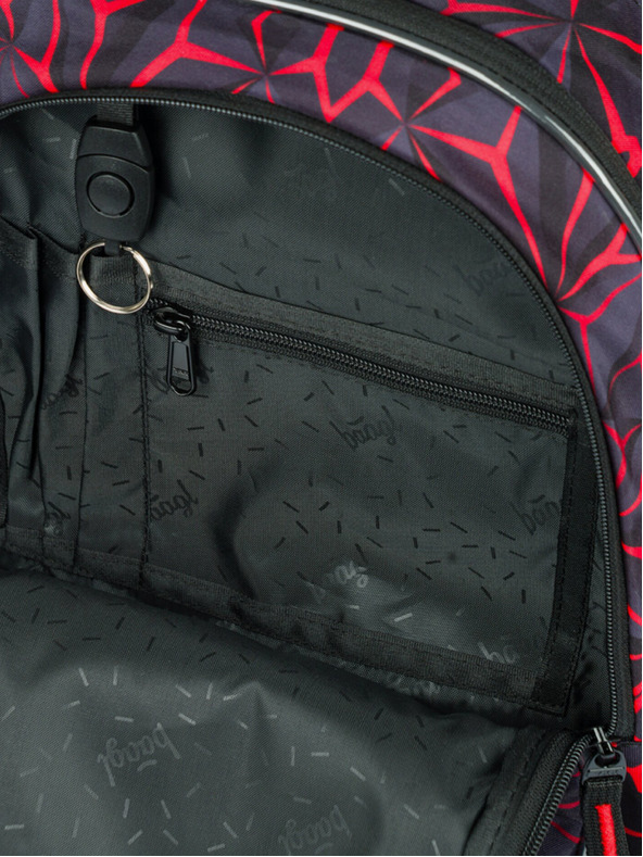 BAAGL  Schwarzer Schulrucksack Baagl Core Red Polygon