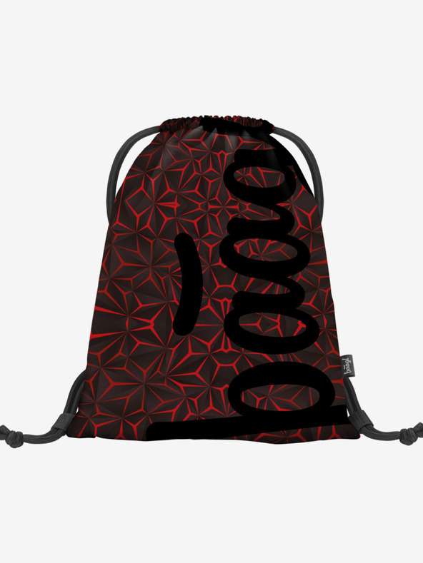 BAAGL  Schwarzes Schulset - Rucksack, Mäppchen, Tasche Baagl Core Red Polygon