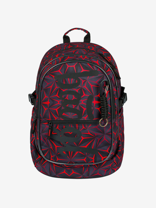 BAAGL  Schwarzes Schulset - Rucksack, Mäppchen, Tasche Baagl Core Red Polygon