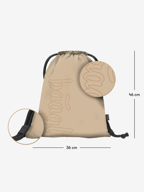 BAAGL  Beige Schulset - Rucksack, Mäppchen, Tasche Baagl Coolmate Beige
