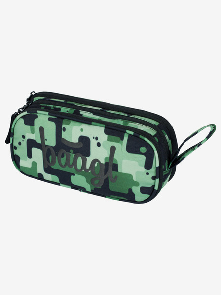 BAAGL  Schwarzes Schulset - Rucksack, Mäppchen, Tasche Baagl Coolmate Green
