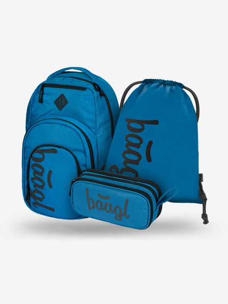 BAAGL  Blaues Schulset - Rucksack, Mäppchen, Tasche Baagl Coolmate Ocean Blue