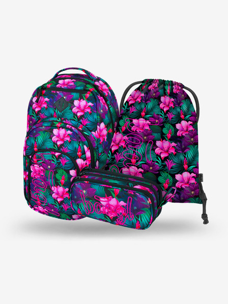 BAAGL  Schulset Blumen - Rucksack, Mäppchen, Tasche Baagl Coolmate Paradise
