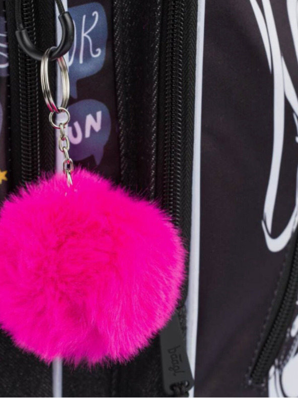 BAAGL  Schwarzes 3er Set Sneakers: Rucksack, Mäppchen und Tasche Baagl