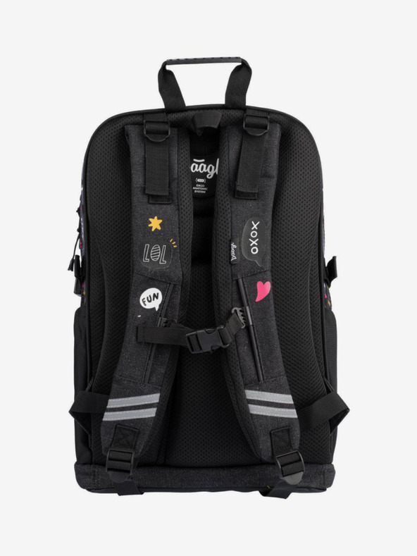 BAAGL  Schwarzes 3er Set Sneakers: Rucksack, Mäppchen und Tasche Baagl