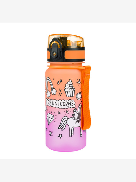 BAAGL  Orange Tritan Trinkflasche Gradient Einhorn, 350 ml Baagl