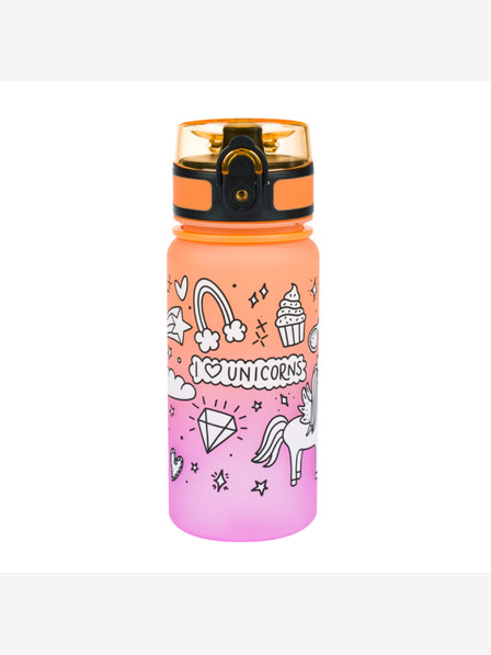BAAGL  Orange Tritan Trinkflasche Gradient Einhorn, 350 ml Baagl
