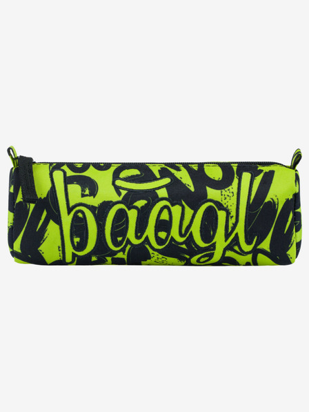 BAAGL  Schwarzer Studentenkoffer lime Baagl