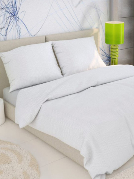 Kvalitex Verlängerte Krepp-Bettwäsche 140x220, 70x90cm weiß Kvalitex