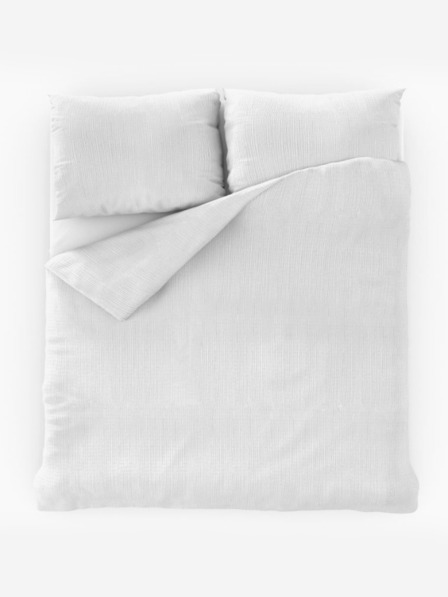 Kvalitex Verlängerte Krepp-Bettwäsche 140x220, 70x90cm weiß Kvalitex