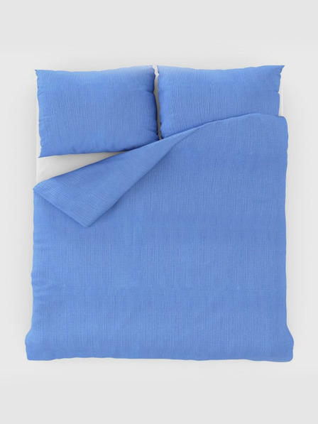 Kvalitex Erweiterte Krepp-Bettwäsche 140x220, 70x90cm blau Kvalitex