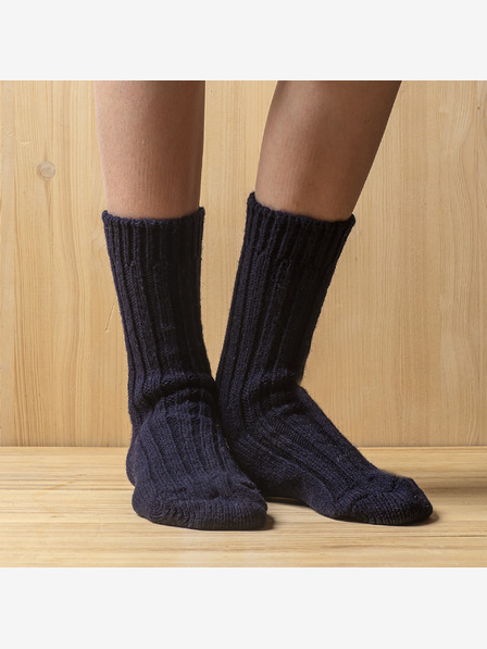 Balkanova Dicke Wollsocken 100% Merinowolle, dunkelblau