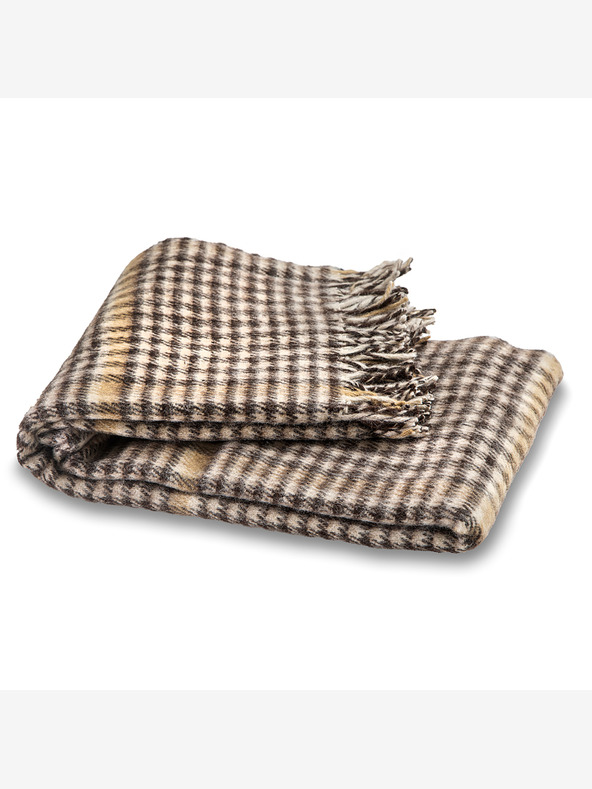 Balkanova Wolldecke Elma XI - braun und beige kariert