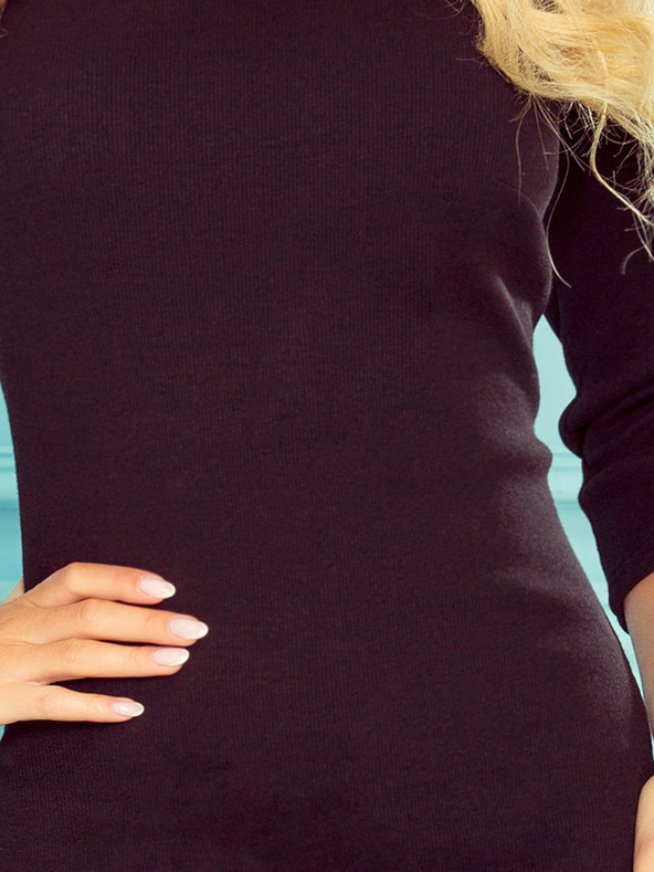 numoco Geripptes Midikleid - Schwarz Numoco