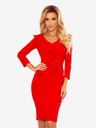 numoco Elegantes Kleid mit Rüschen und Ausschnitt - Rot Numoco