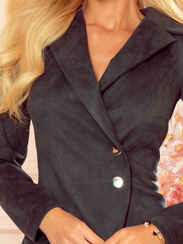 numoco Antizipiertes Kleid mit Knöpfen und Kragen - grün Numoco